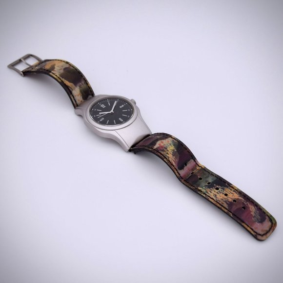 Dolce Gabbana D&G Round Analog Watch Black Dial Camo Band 24 hour Second Hand - Picture 5 of 6